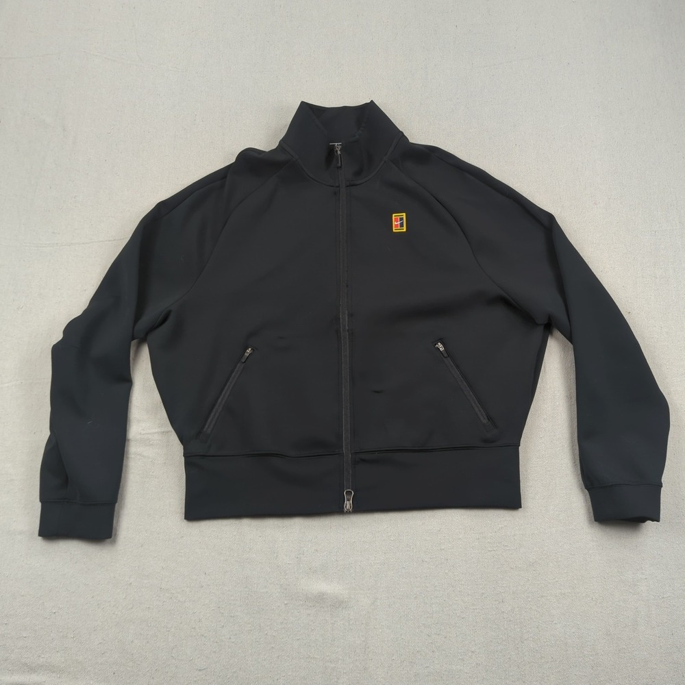 Nike Jacket‎ Mens Large Black Full Court Logo Zip Mock Neck